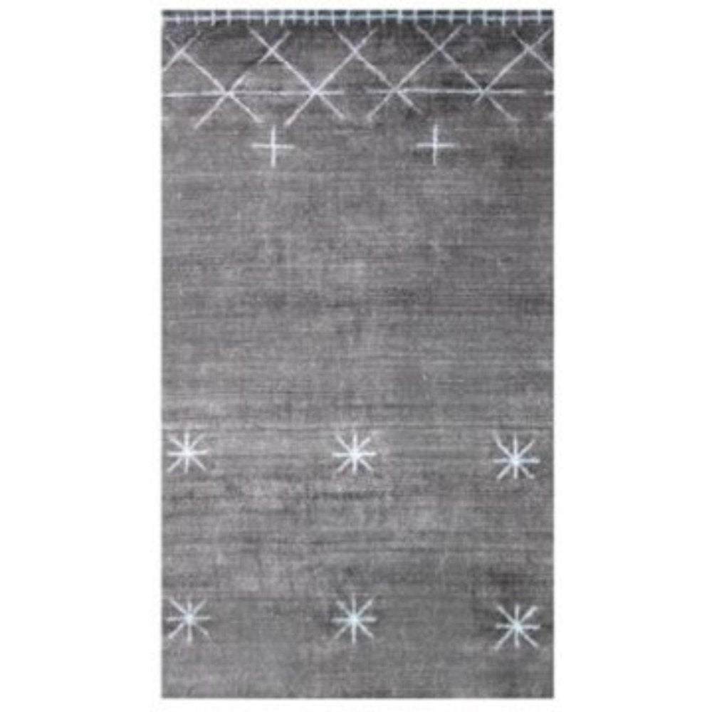 8' X 11' Sliver And Charcoal Ombre Hand Loomed Area Rug