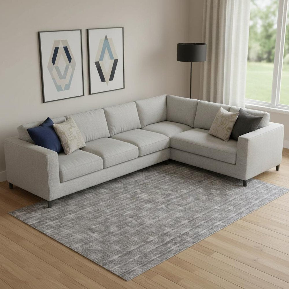 8' X 10' Brown And Dark Grey Medallion Hand Loomed Area Rug