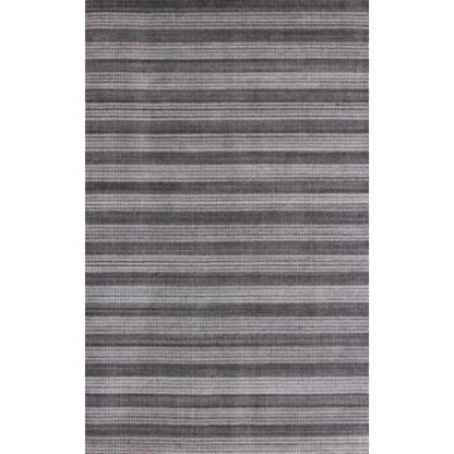 8' X 10' Dark Grey And Whie Hand Loomed Area Rug