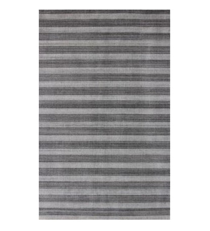 9' X 12' Black And Dark Grey Hand Loomed Area Rug