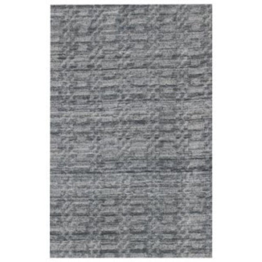 9' X 12' Blue And Charcoal Hand Loomed Area Rug