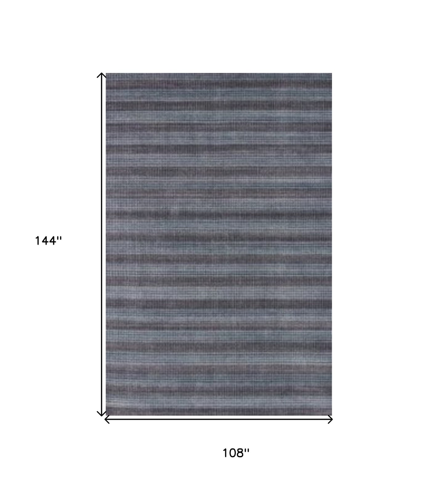 9' X 12' Blue And Black Hand Loomed Area Rug