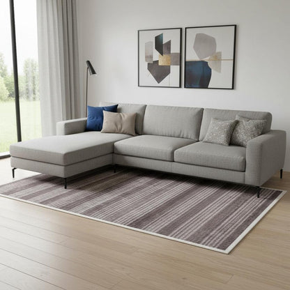 9' X 12' Rust And White Striped Hand Loomed Area Rug