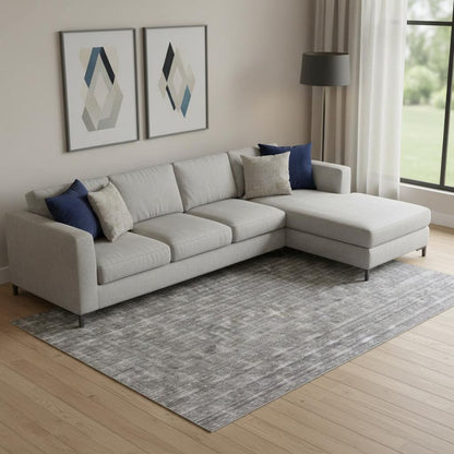 9' X 12' Brown And Dark Grey Medallion Hand Loomed Area Rug