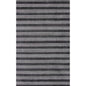 9' X 12' Black And White Striped Hand Loomed Area Rug