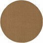 8' X 8' Tan Round Stain Resistant Indoor Outdoor Power Loomed Area Rug