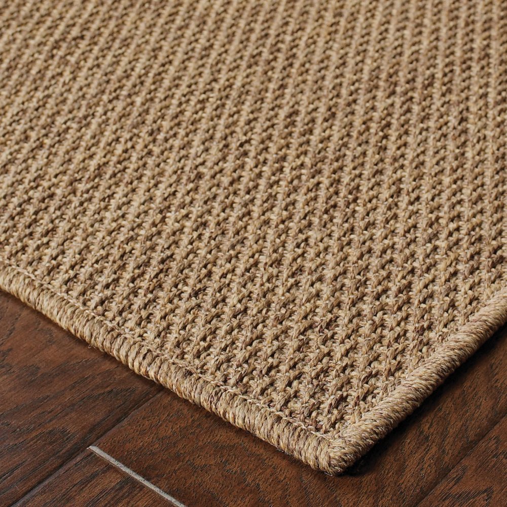 9' X 13' Tan Indoor Outdoor Area Rug