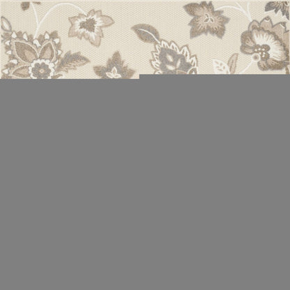 9' X 12' Beige Floral Stain Resistant Non Skid Area Rug