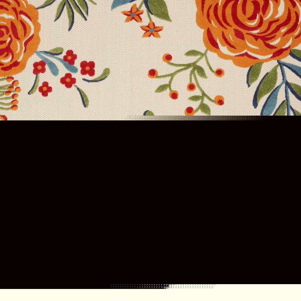 9' X 12' Multicolor Floral Stain Resistant Non Skid Area Rug