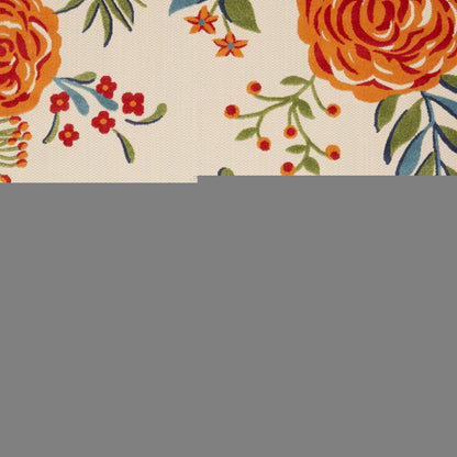 9' X 12' Multicolor Floral Stain Resistant Non Skid Area Rug