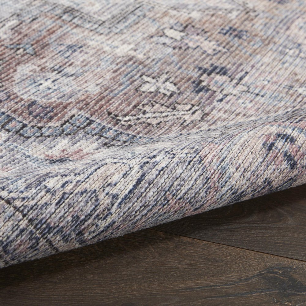 6' X 9' Grey Medallion Distressed Washable Area Rug
