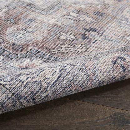 6' X 9' Grey Medallion Distressed Washable Area Rug