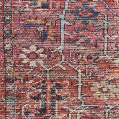 6' X 9' Brick Medallion Distressed Washable Area Rug