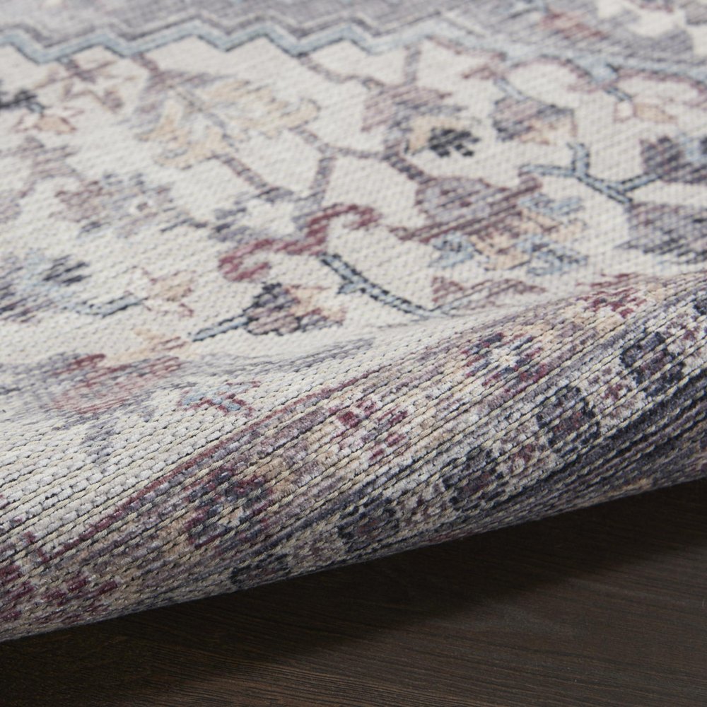 6' X 9' Grey Medallion Distressed Washable Area Rug