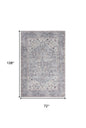 6' X 9' Grey Medallion Distressed Washable Area Rug