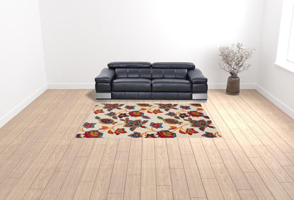 7' X 10' Multicolor Floral Stain Resistant Non Skid Area Rug
