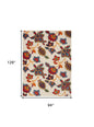 8' X 11' Gray Blue and Orange Floral Non Skid Indoor Outdoor Area Rug