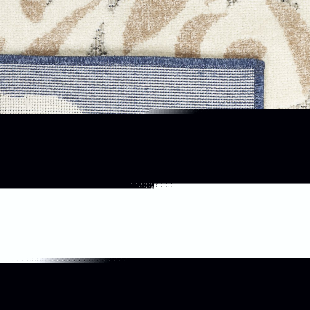 7' X 10' Blue And Grey Floral Stain Resistant Non Skid Area Rug