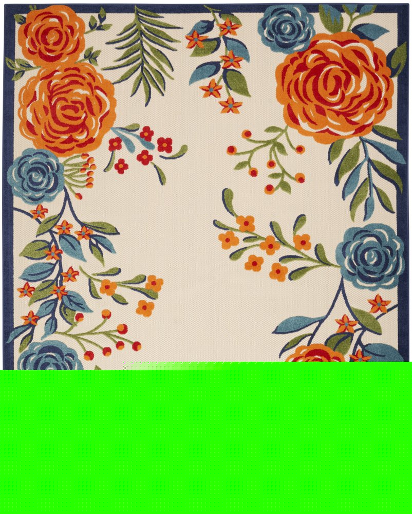 6' X 9' Multicolor Floral Stain Resistant Non Skid Area Rug