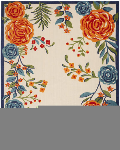 6' X 9' Multicolor Floral Stain Resistant Non Skid Area Rug