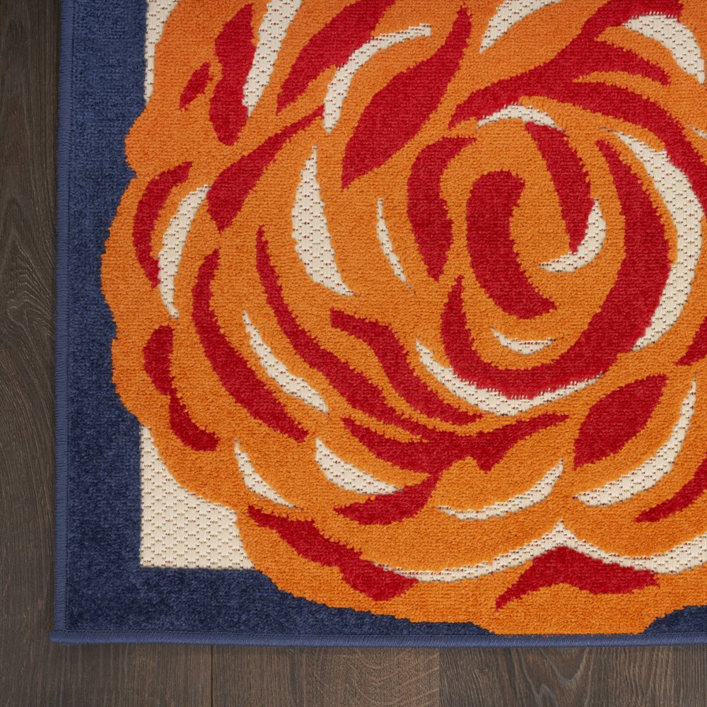 6' X 9' Multicolor Floral Stain Resistant Non Skid Area Rug