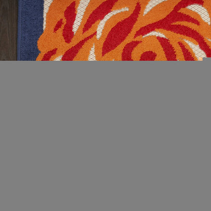 5' X 8' Multicolor Floral Stain Resistant Non Skid Area Rug