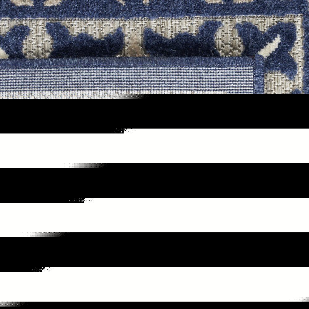 7' X 10' Blue Fleur De Lis Stain Resistant Non Skid Area Rug