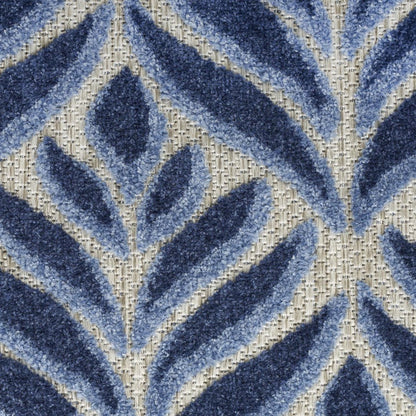 6' X 9' Blue Floral Stain Resistant Non Skid Area Rug