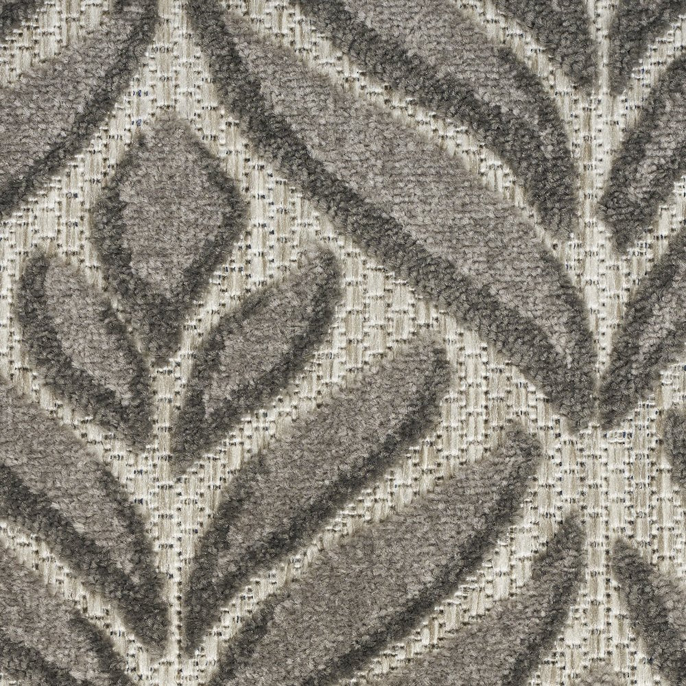 5' X 8' Charcoal Floral Stain Resistant Non Skid Area Rug