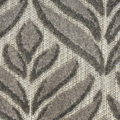 5' X 8' Charcoal Floral Stain Resistant Non Skid Area Rug