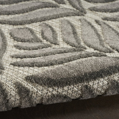 5' X 8' Charcoal Floral Stain Resistant Non Skid Area Rug