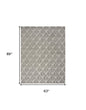 5' X 8' Charcoal Floral Stain Resistant Non Skid Area Rug