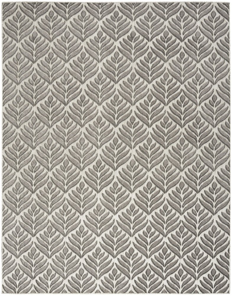 5' X 8' Charcoal Floral Stain Resistant Non Skid Area Rug