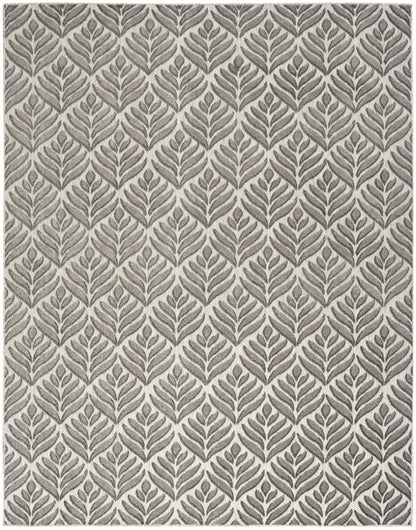 5' X 8' Charcoal Floral Stain Resistant Non Skid Area Rug