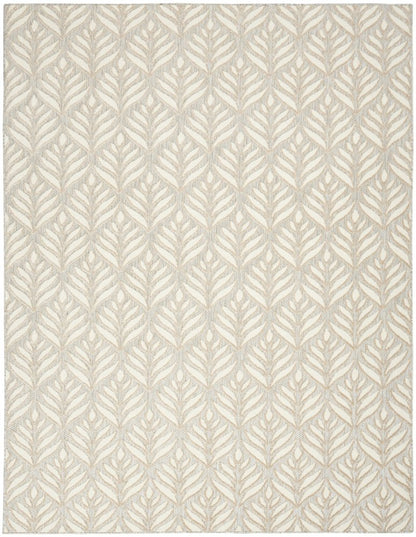 6' X 9' Ivory And Grey Floral Stain Resistant Non Skid Area Rug