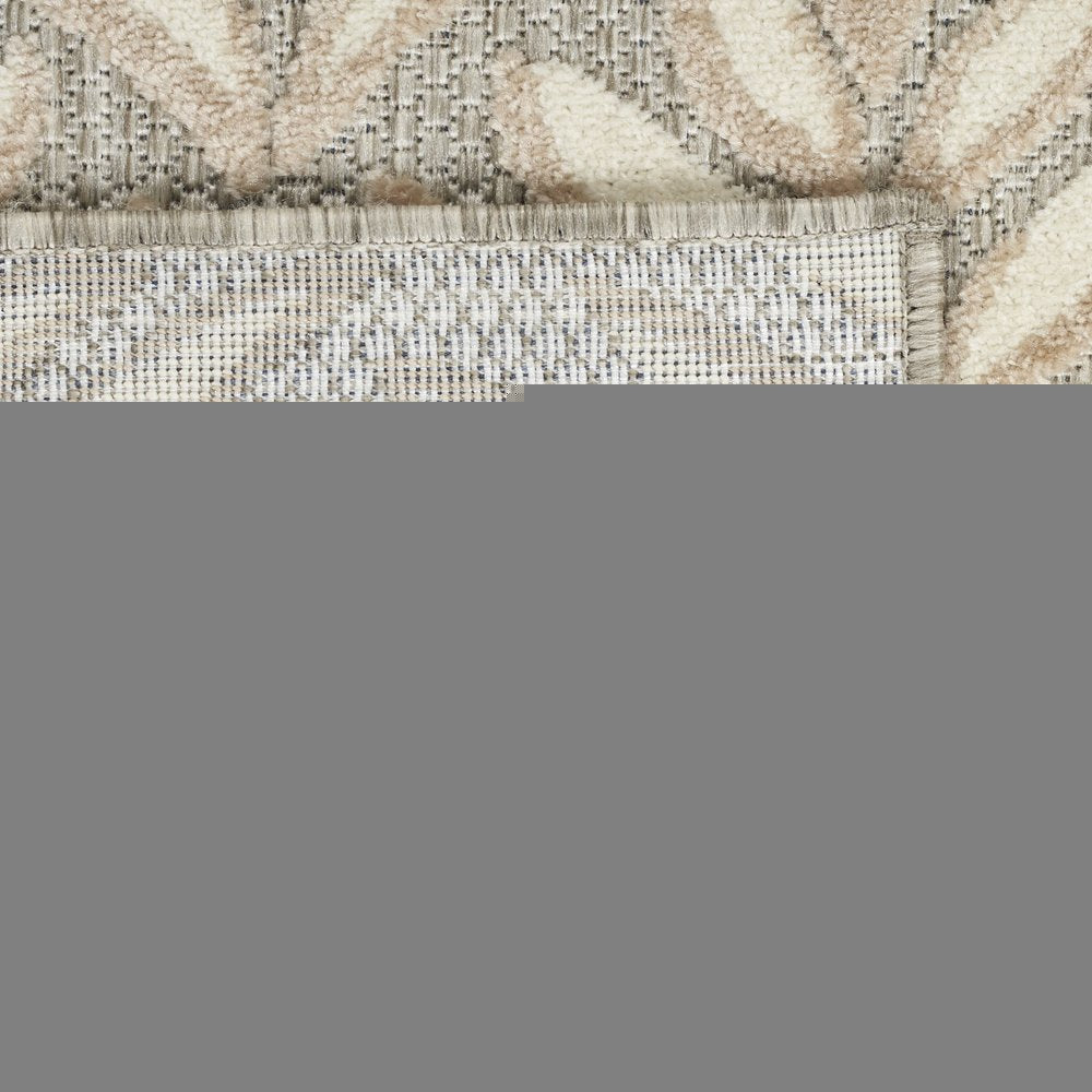 6' X 9' Ivory And Grey Floral Stain Resistant Non Skid Area Rug
