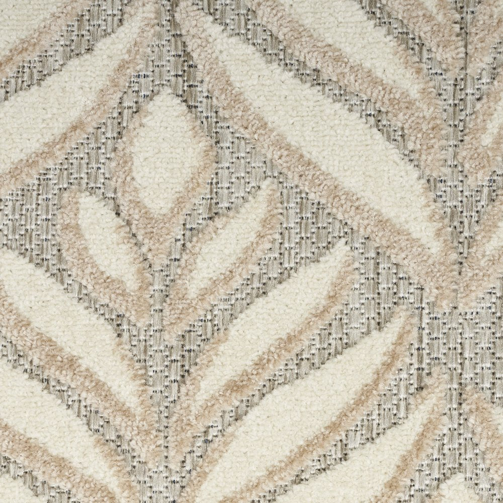 6' X 9' Ivory And Grey Floral Stain Resistant Non Skid Area Rug