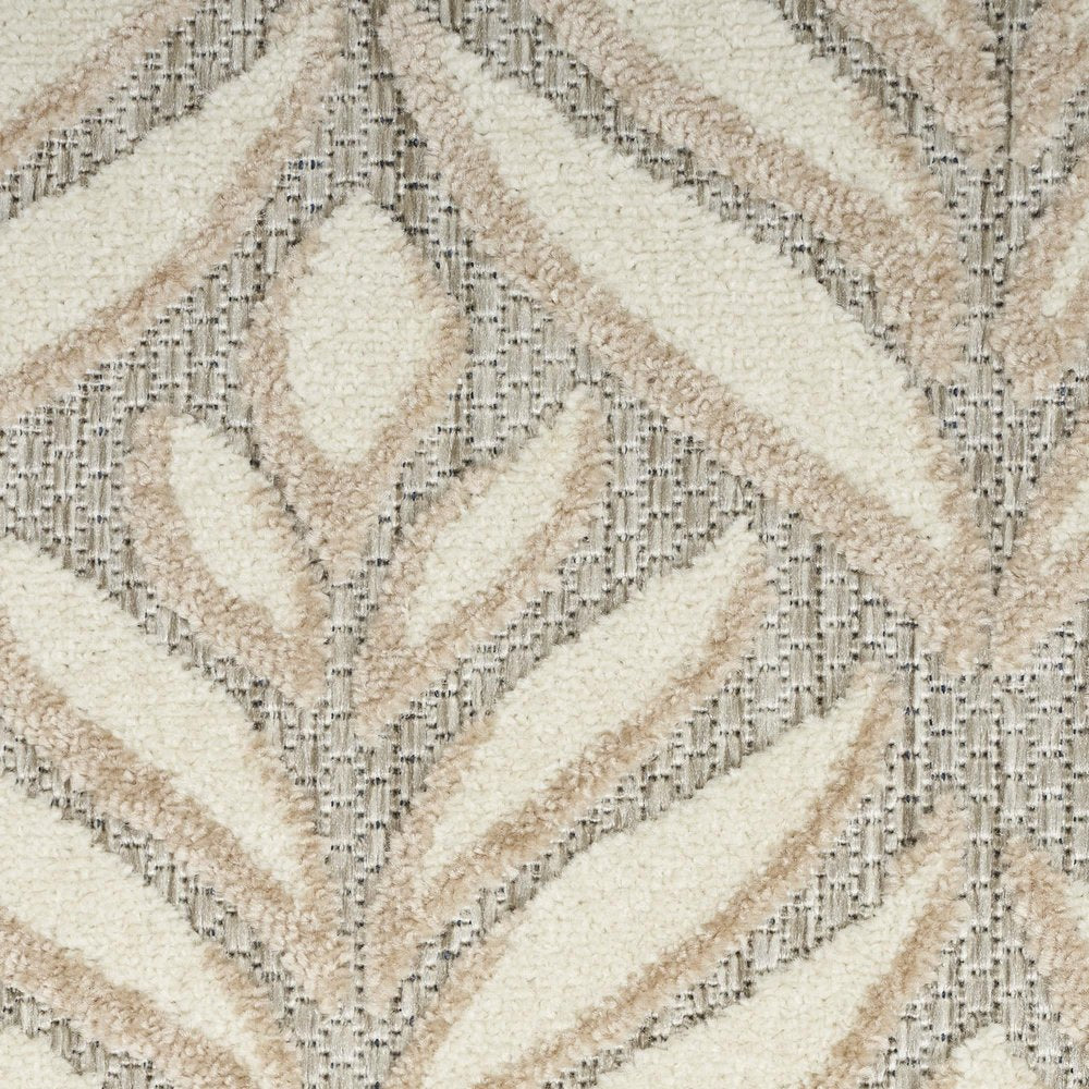 6' X 9' Ivory And Grey Floral Stain Resistant Non Skid Area Rug