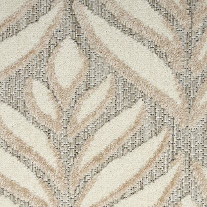 6' X 9' Ivory And Grey Floral Stain Resistant Non Skid Area Rug