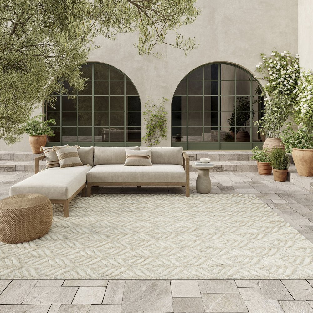 6' X 9' Ivory And Grey Floral Stain Resistant Non Skid Area Rug