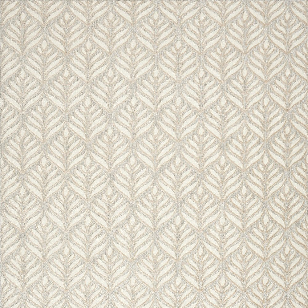 5' X 8' Ivory And Grey Floral Stain Resistant Non Skid Area Rug