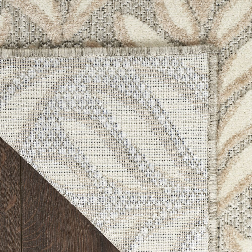 8' X 11' Ivory and Gray Floral Non Skid Indoor Outdoor Area Rug
