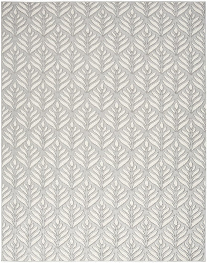 7' X 10' Grey Floral Stain Resistant Non Skid Area Rug