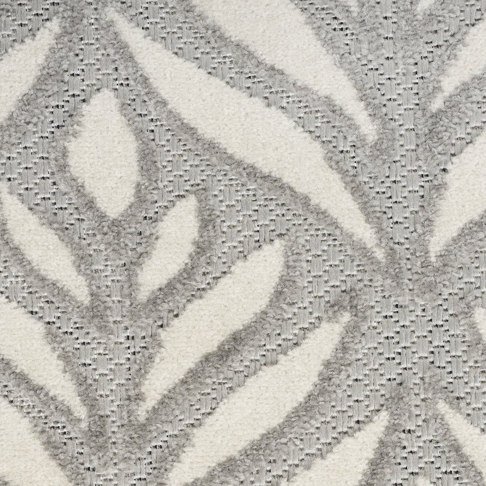 4' X 6' Grey Floral Stain Resistant Non Skid Area Rug