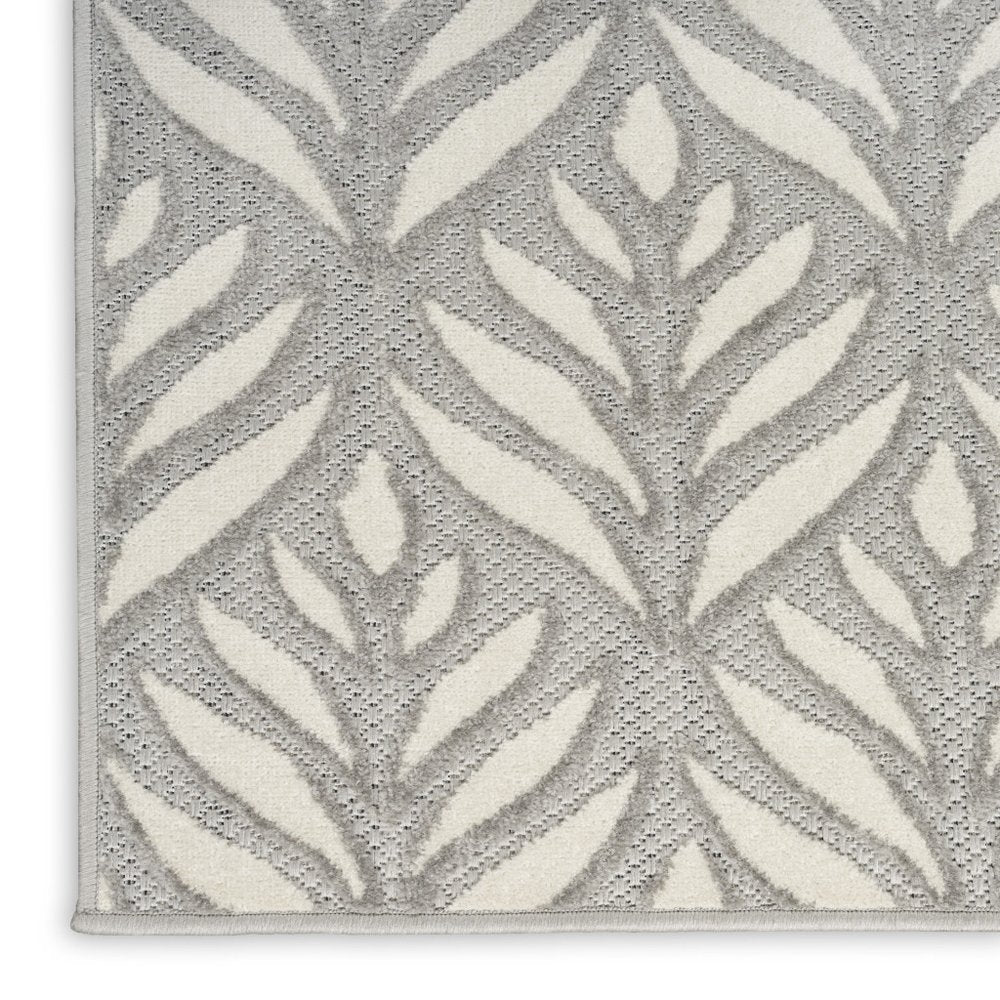 4' X 6' Grey Floral Stain Resistant Non Skid Area Rug