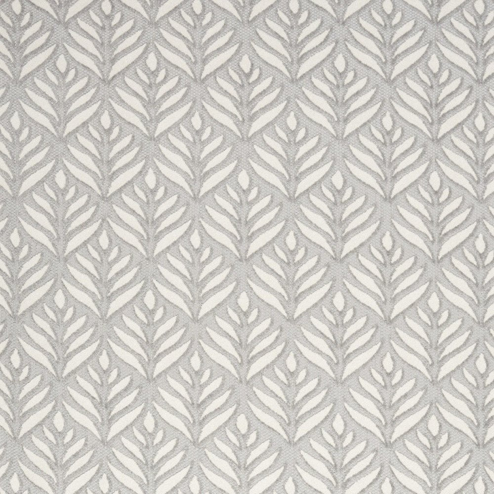 4' X 6' Grey Floral Stain Resistant Non Skid Area Rug
