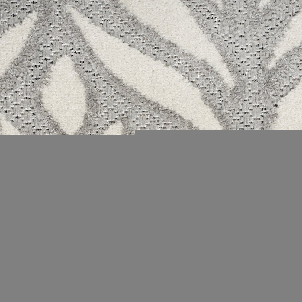 5' X 8' Grey Floral Stain Resistant Non Skid Area Rug