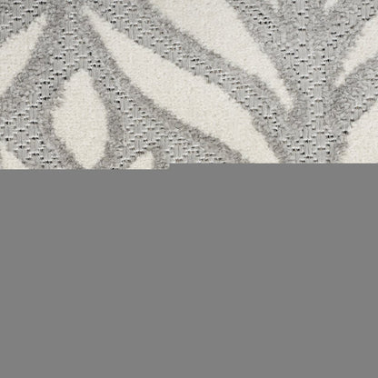 5' X 8' Grey Floral Stain Resistant Non Skid Area Rug