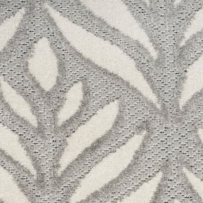 8' X 11' Gray Floral Non Skid Indoor Outdoor Area Rug