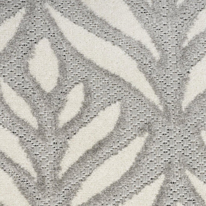 8' X 11' Gray Floral Non Skid Indoor Outdoor Area Rug